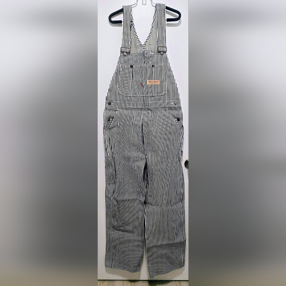 Vintage Big Mac Square Bak Carpenter Painter Bib Overalls NWT 34x32